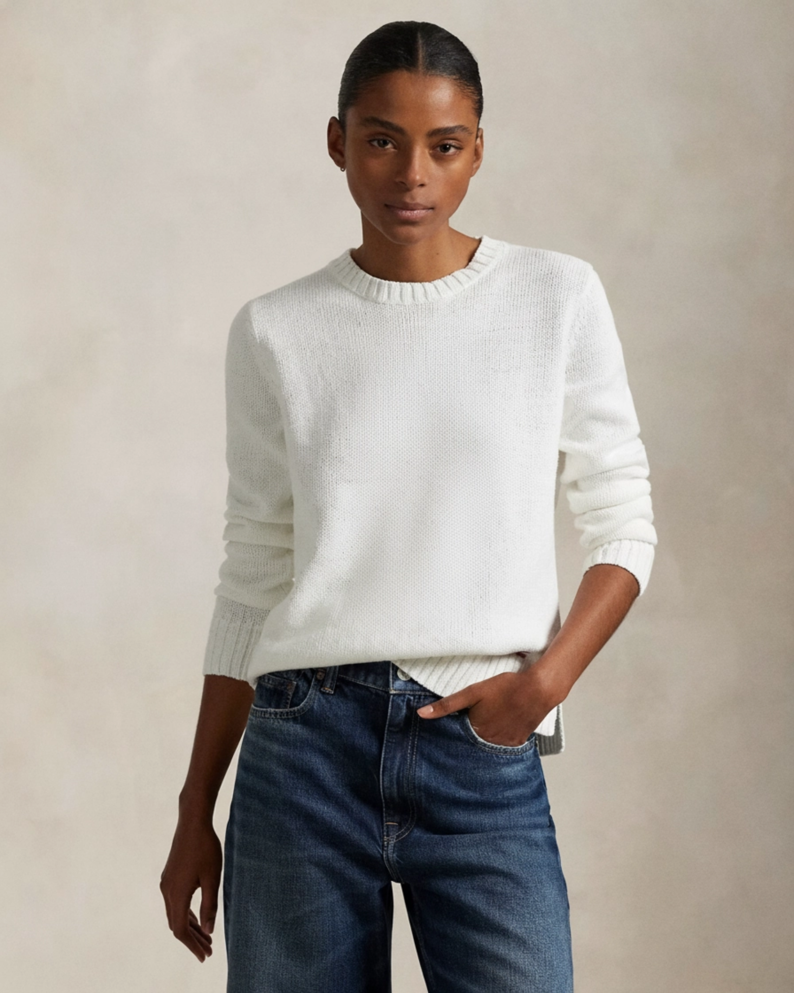 Leinen-Baumwoll-Pullover