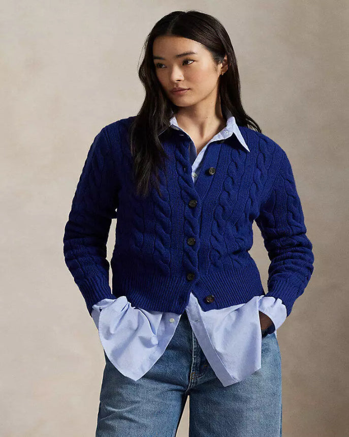 Cardigan aus Baumwolle im Zopfstrick