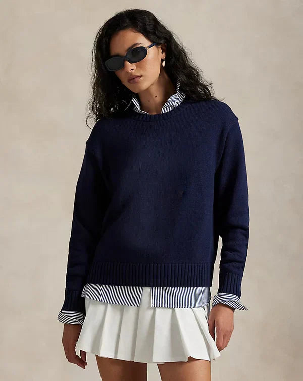 Rundhals-Pullover aus Baumwolle