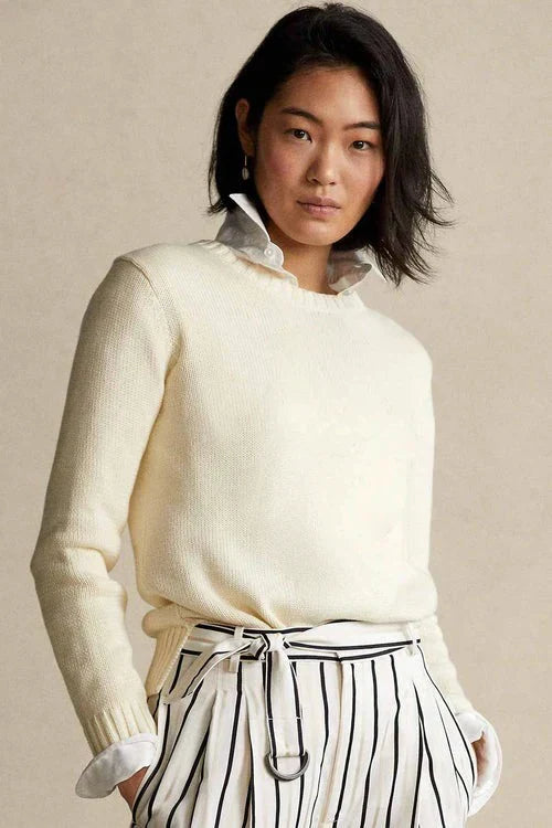 Rundhals-Pullover aus Baumwolle